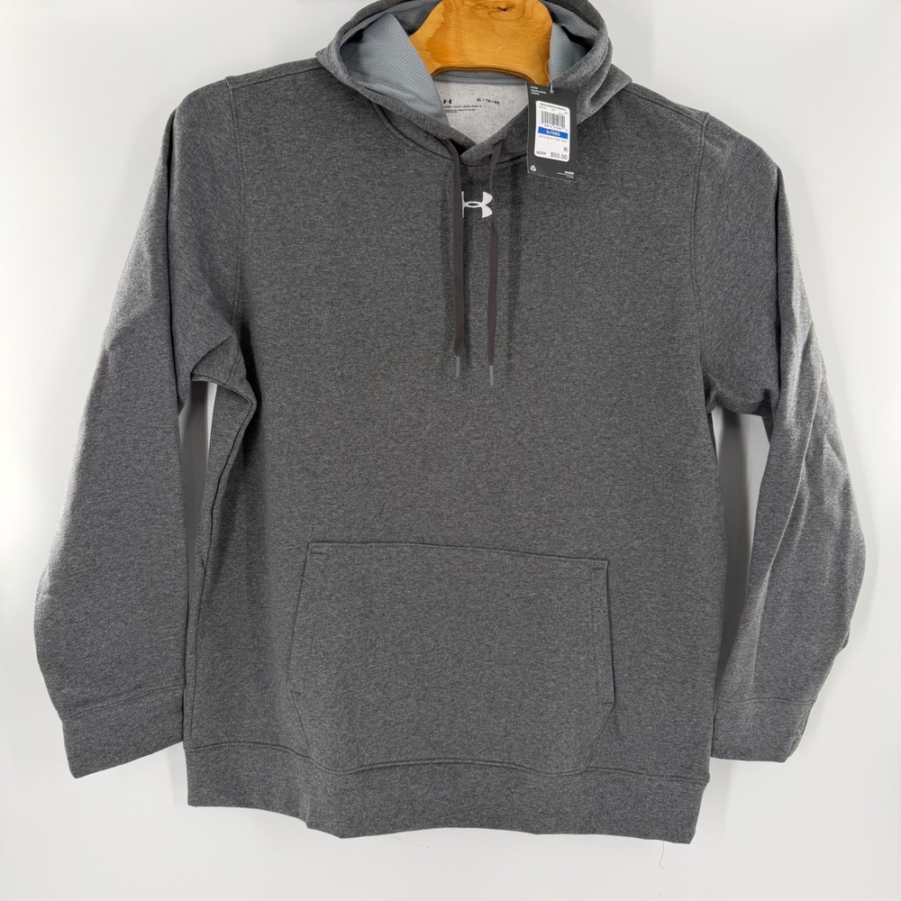 Under Armour Mens Rival Fleece Hoodie XL Gray Heather Pullover 1357093-090 NWT